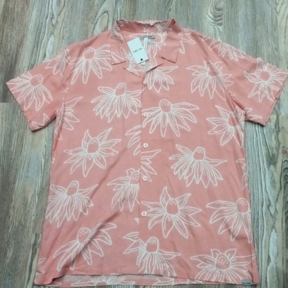Salt Earth Men's Button Down Short Sleeve Shirt Hawaiian Size XL